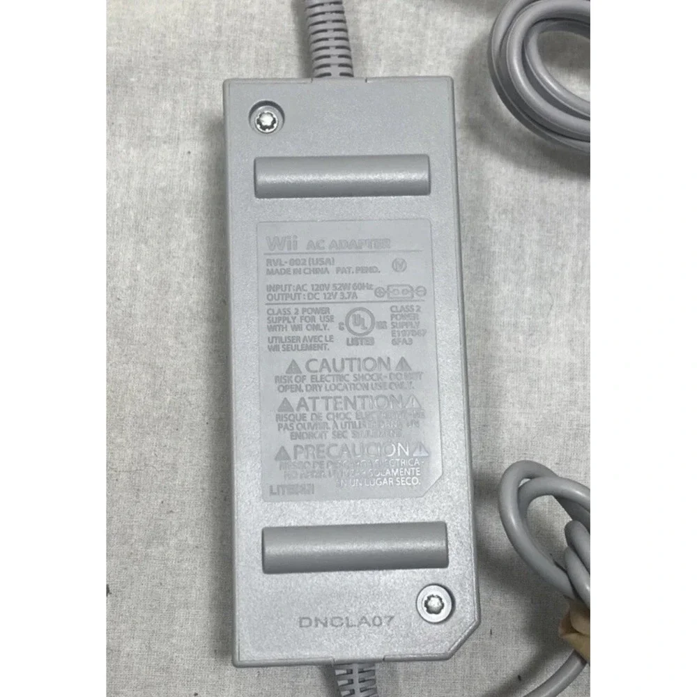 Official OEM Nintendo Wii Power Supply Cord Ac Adapter - Tested and Works
